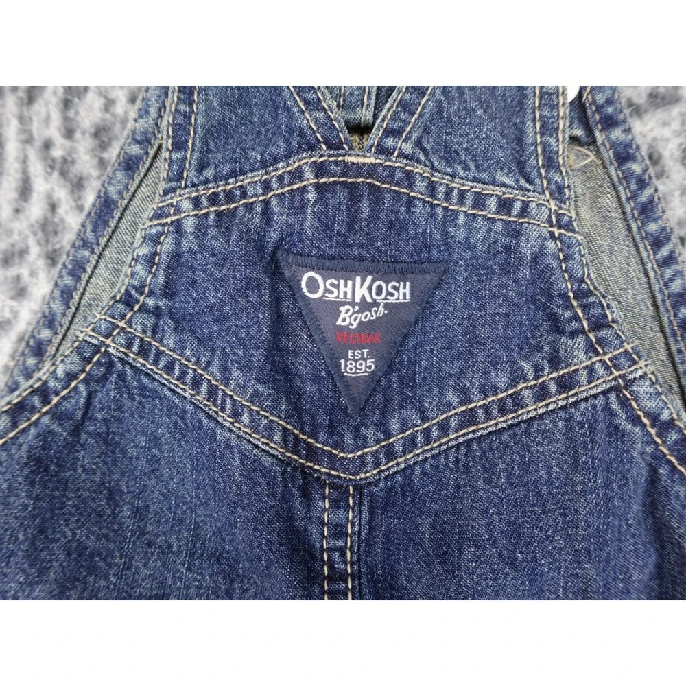 OshKosh B'gosh Denim Overalls Baby 12M Blue Good Vestbak Carpenter Bibs